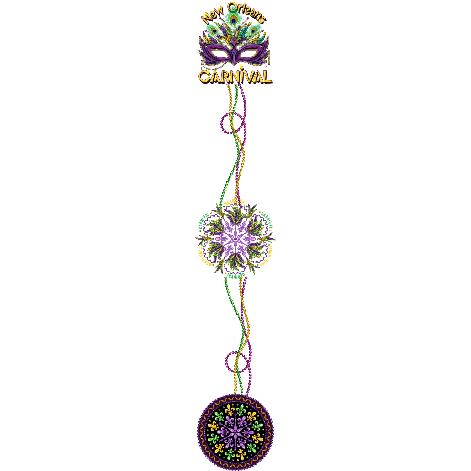 Carnivale  Mardi Gras Handmade Leggings with Pockets MM